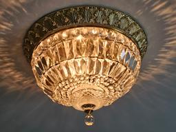 Crystal and Metal Light Fixture