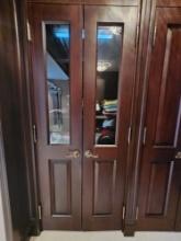 34" x 83" Double Wood and Glass Closet Doors with Hardware