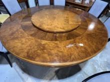 Mirtle Burl Dining Table  with Removable Lazy Susan Made in Italy by Provasi - 71"  Dia X  29 " H
