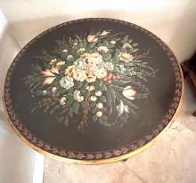 Floral Side Table, 32" Dia, 32" H, Showroom sample To Be Picked Up Iin davie