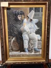 Mascaras by Manrique - Original Oil Artwork - Spain - Framed - 28" x 38" - Estimated Auction Price: