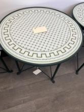 Porcelain Round Table with Metal Base and Claw footing by Mangani  - 24" Dia x 24"