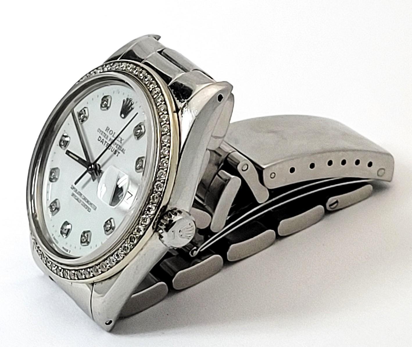 Mens ROLEX Datejust Diamond Dial & Bezel Oyster Band 36mm Watch