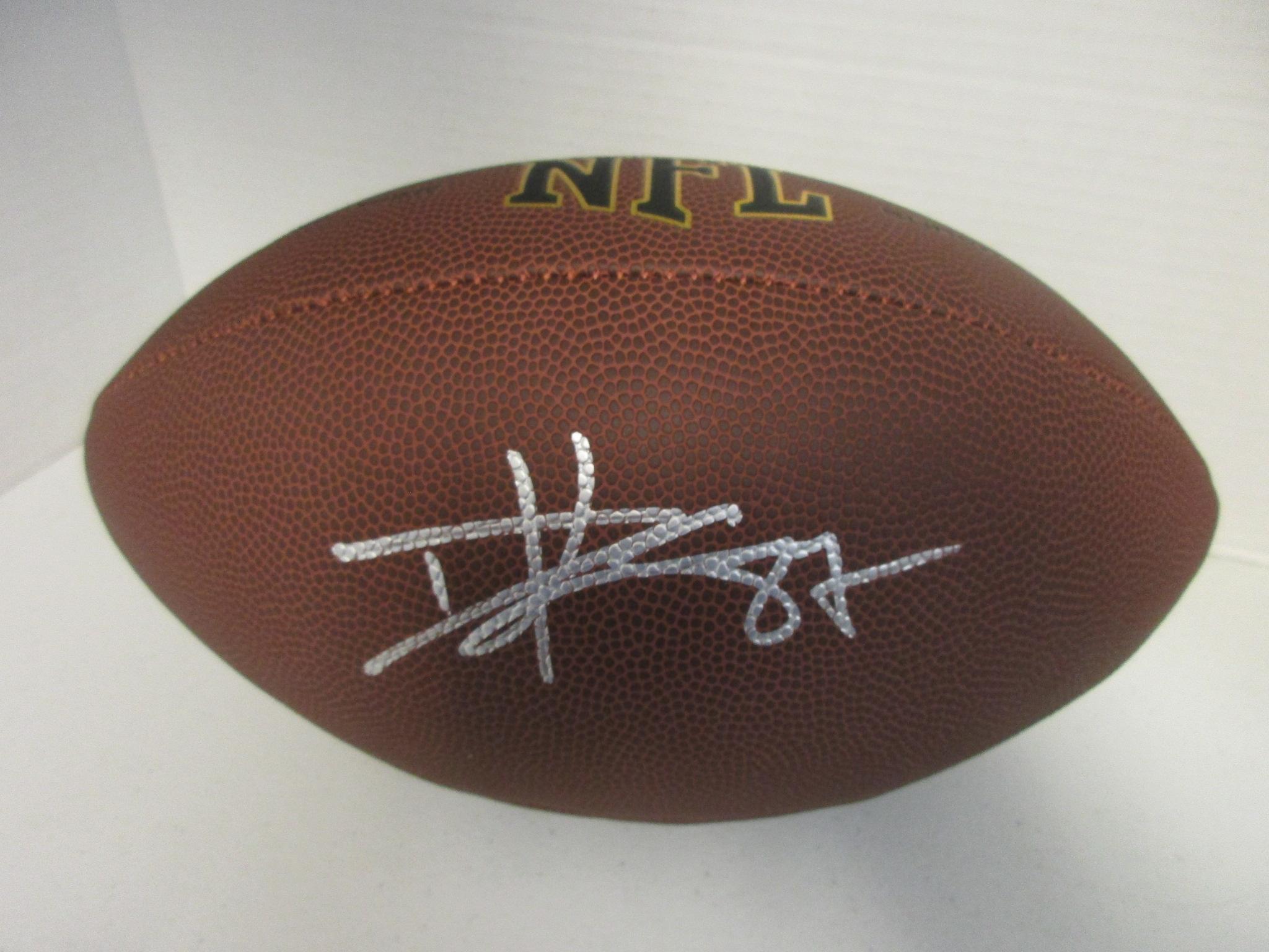 Travis Kelce of the Kansas City Chiefs signed autographed brown full size football PAAS COA 265