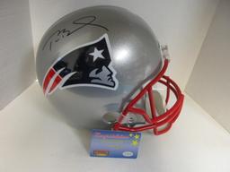 Tom Brady of the New England Patriots signed autographed full size helmet Mounted Memories COA