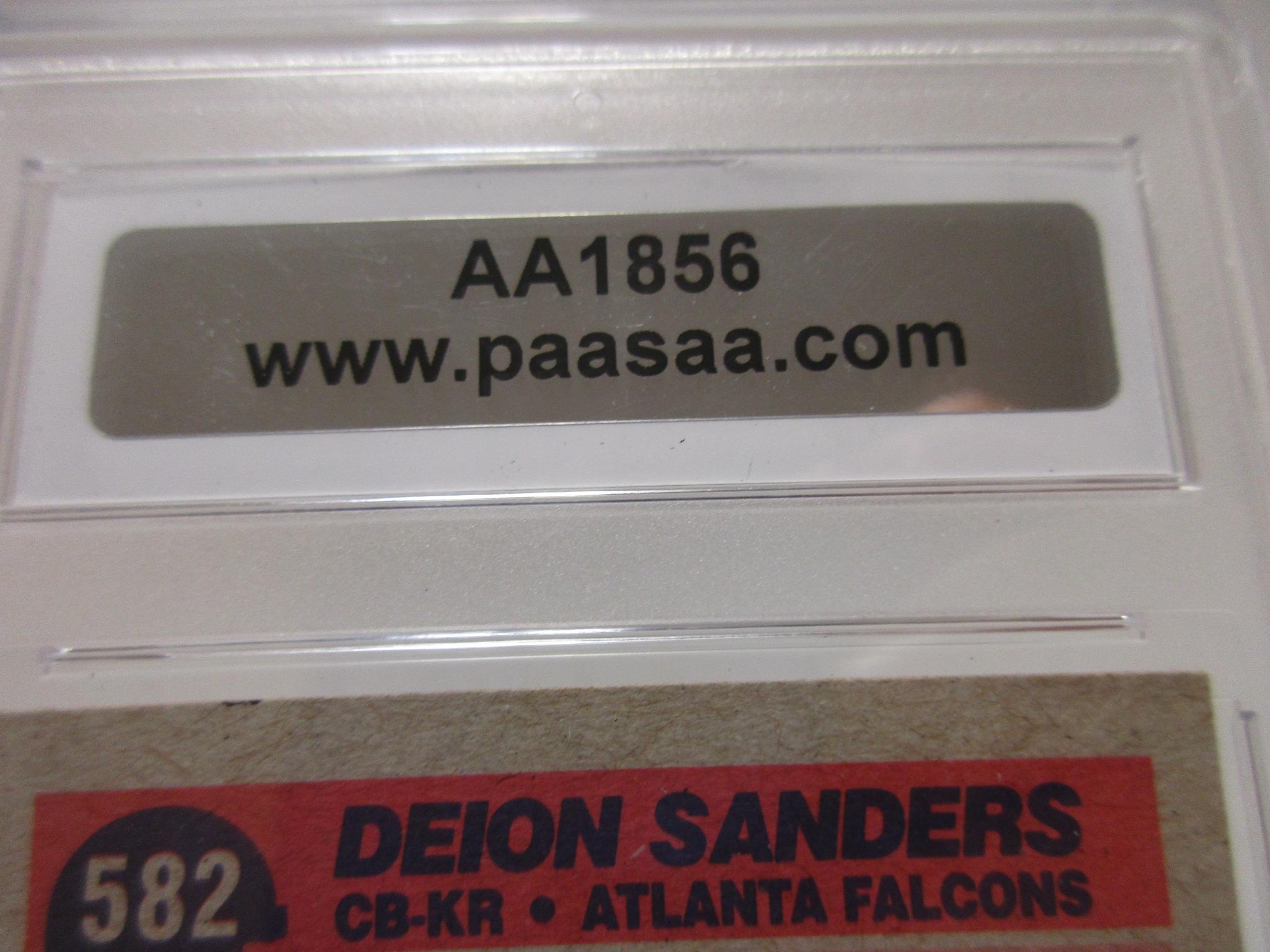 Deion Sanders of the Atlanta Falcons signed autographed slabbed sportscard PAAS Holo 856