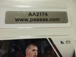 Nikola Jokic of the Denver Nuggets signed autographed slabbed sportscard PAAS Holo 174