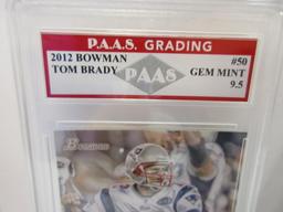 Tom Brady Patriots 2012 Bowman #50 graded PAAS Gem Mint 9.5