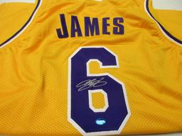 LeBron James of the Los Angeles Lakers signed autographed basketball jersey TAA COA 813