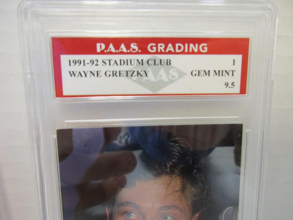 Wayne Gretzky Kings 1991-92 Stadium Club #1 graded PAAS Gem Mint 9.5
