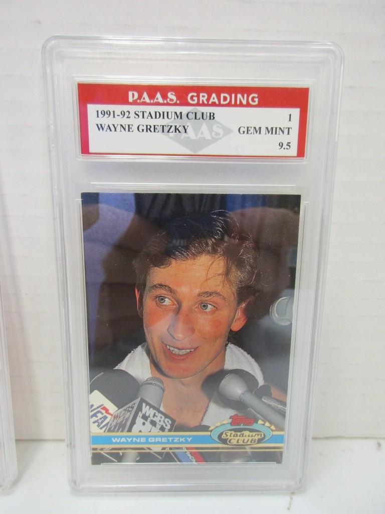 Wayne Gretzky Kings 1991-92 Stadium Club #1 graded PAAS Gem Mint 9.5