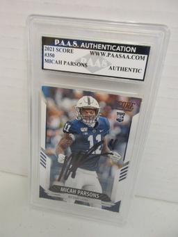Micah Parsons of the Dallas Cowboys signed autographed slabbed sportscard PAAS Holo 094