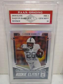 Saquon Barkley Penn State 2018 Elite ROOKIE #RE-1 graded PAAS Gem Mint 10