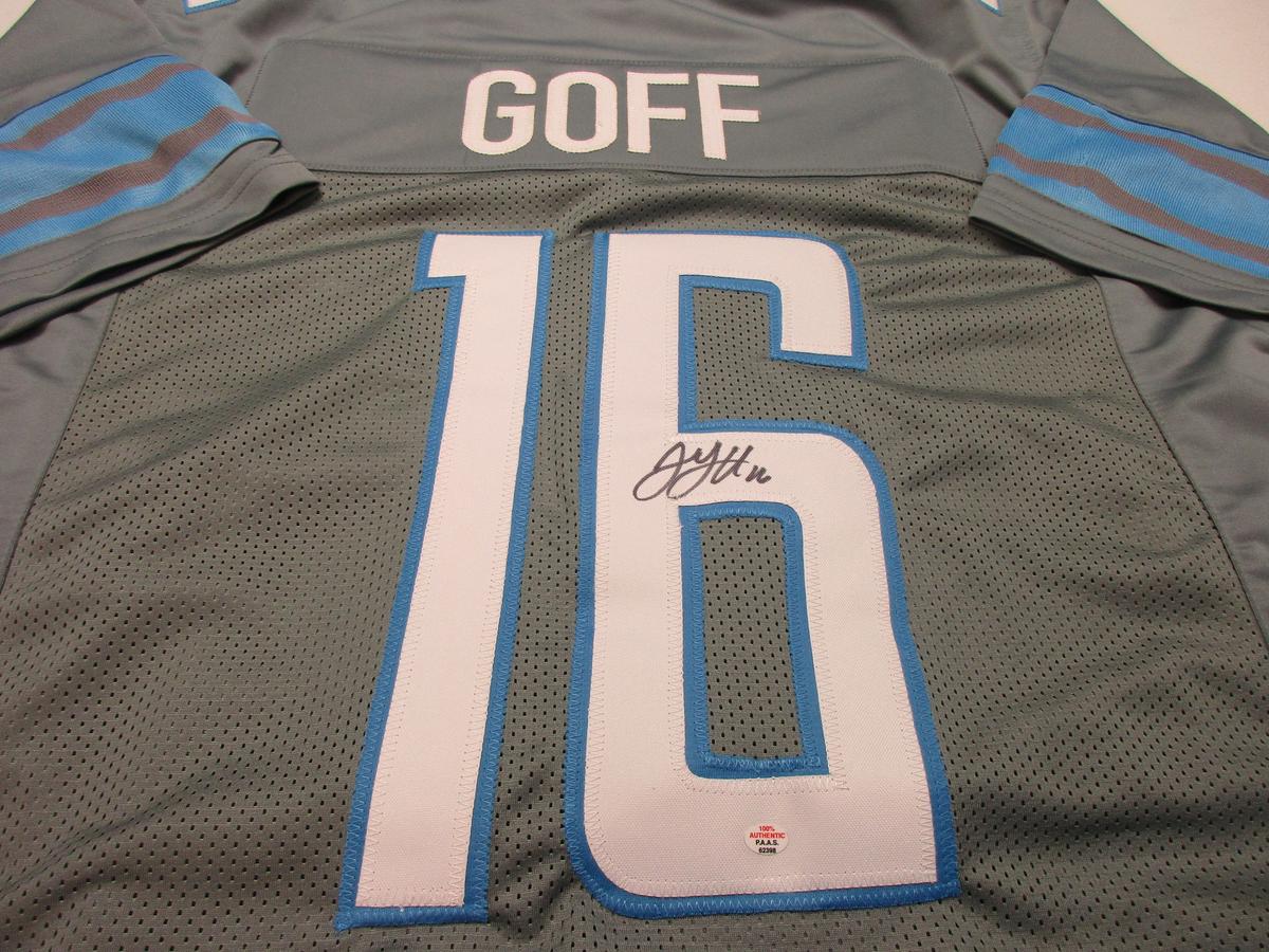 Jared Goff of the Detroit Lions signed autographed football jersey PAAS COA 398