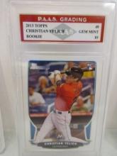 Christian Yellich Miami Marlins 2013 Topps ROOKIE #40 graded PAAS Gem Mint 10