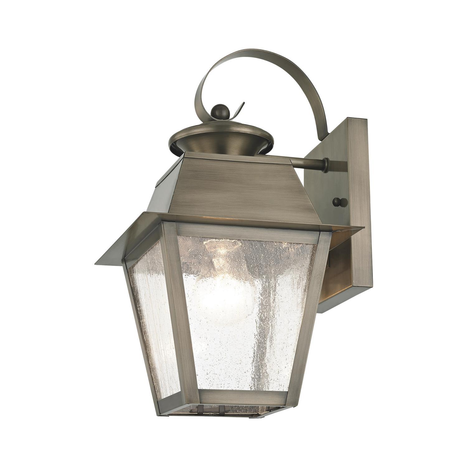 Livex Lighting 1 Light Outdoor Wall Lantern With Vintage Pewter Finish 2162-29