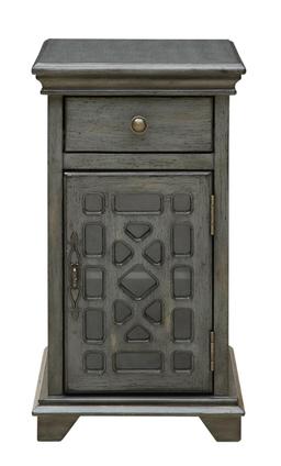 Coast To Coast One Drawer One Door Chairside Cabinet With Grey Finish 96607