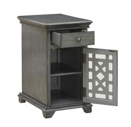 Coast To Coast One Drawer One Door Chairside Cabinet With Grey Finish 96607