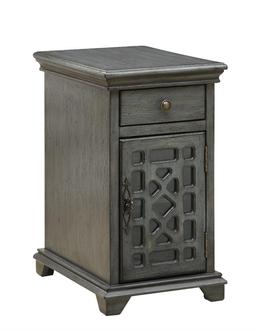 Coast To Coast One Drawer One Door Chairside Cabinet With Grey Finish 96607