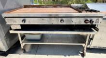 60" Wolf Flat Top Griddle w. 2 Burner Range LP Gas