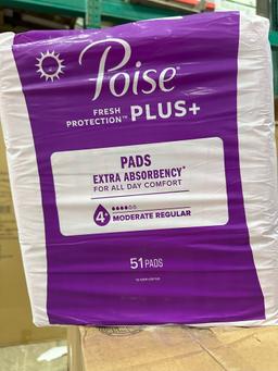 Poise Plus Pads Extra Absorbency  Size 1 192 Count