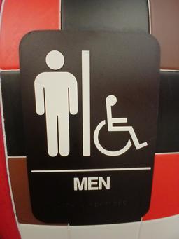 Mens Rest Room Sign Set / Restroom Signs