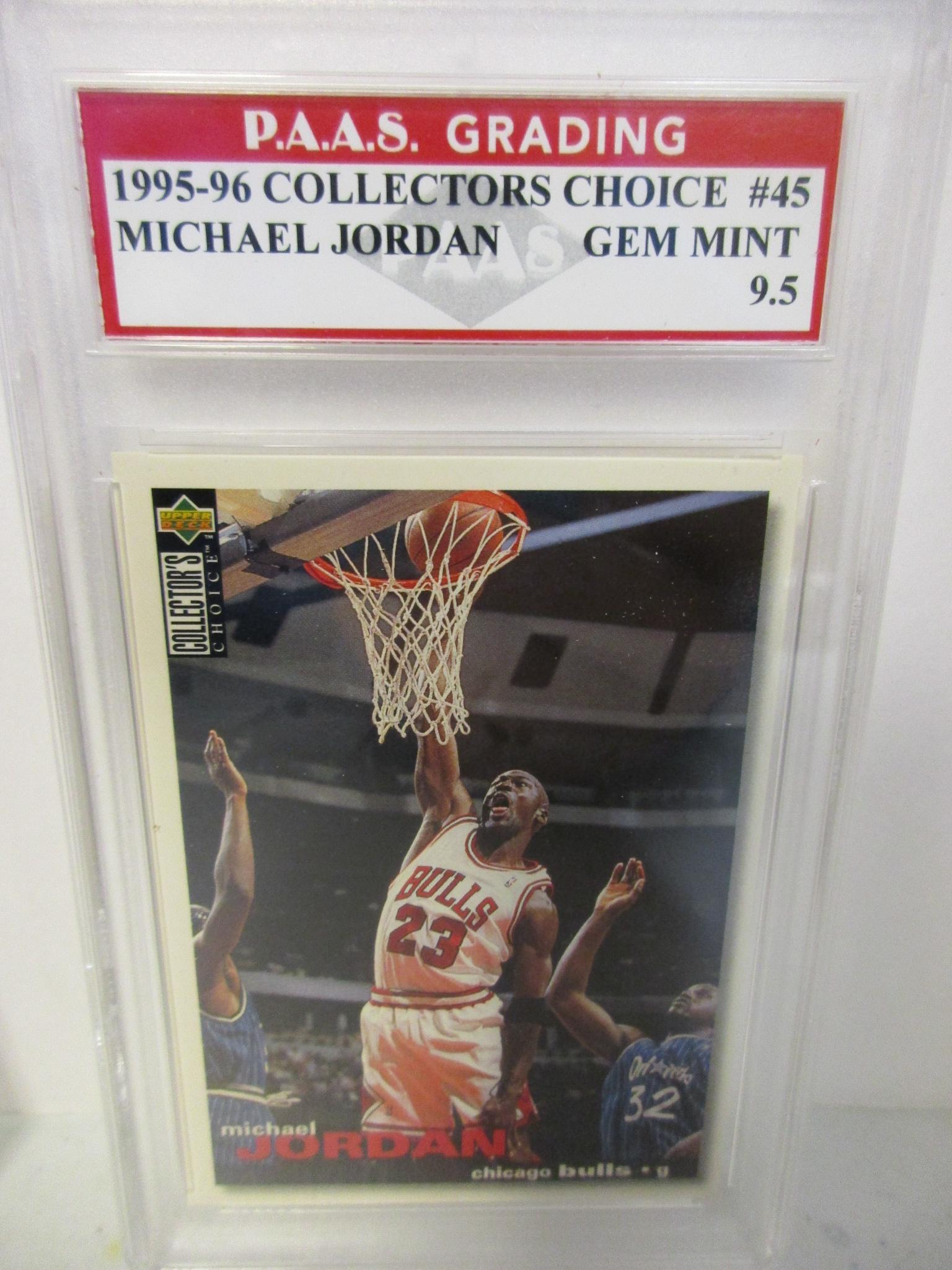 Michael Jordan Bulls 1995-96 Collectors Choice #45 graded PAAS Gem Mint 9.5