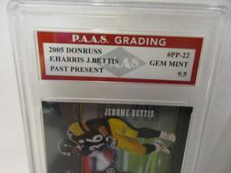 Franco Harris Jerome Bettis Steelers 2005 Donruss Past & Present #PP-22 graded PAAS Gem Mint 9.5