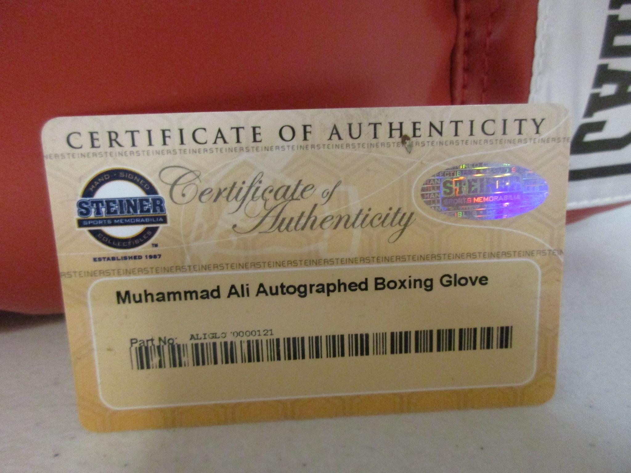 Muhammad Ali signed autographed boxing glove Steiner COA