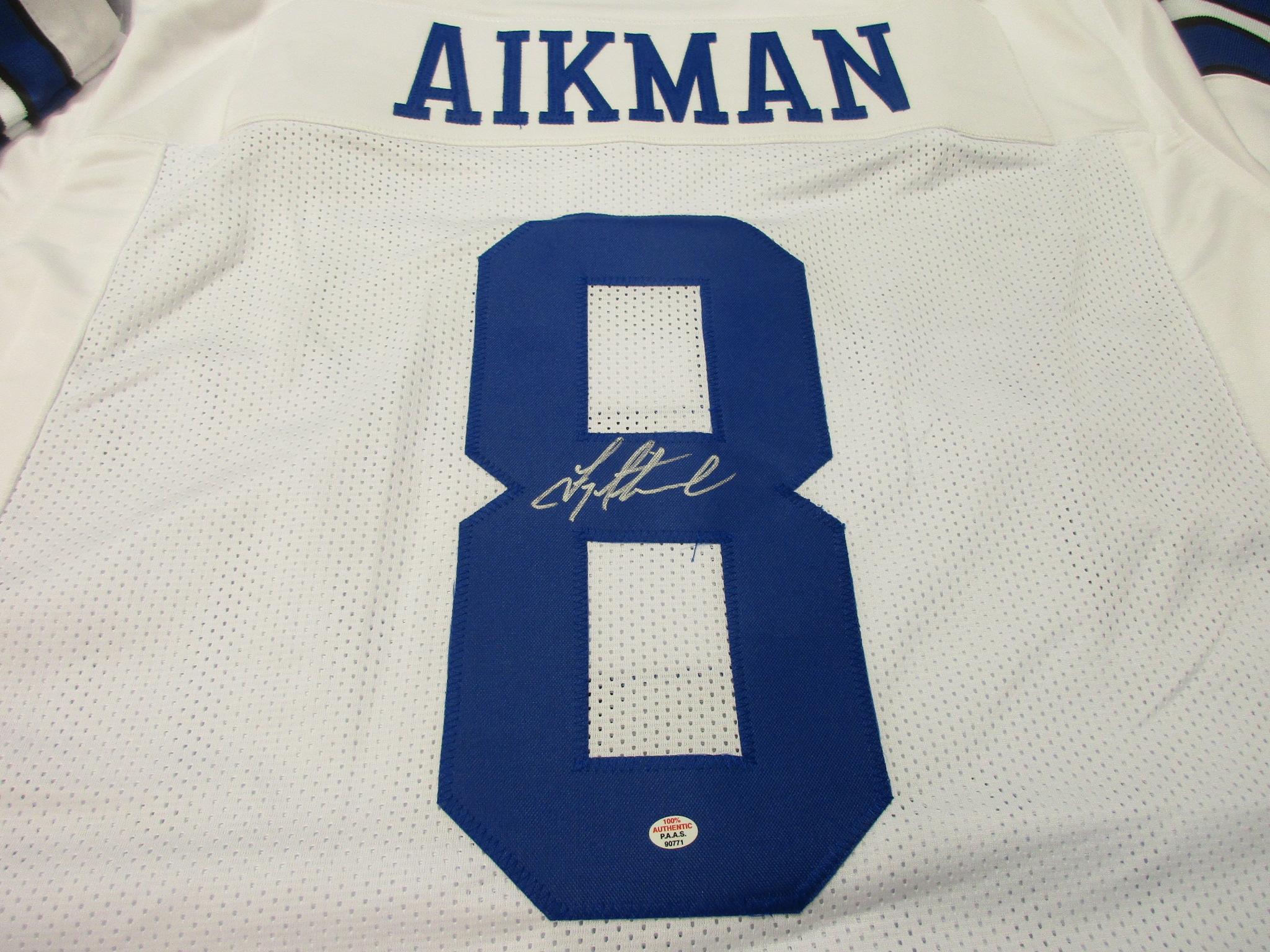 Troy Aikman of the Dallas Cowboys signed autographed football jersey PAAS COA 771