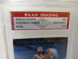 Stephen Curry Warriors 2020-21 Panini Pink #106 graded PAAS Gem Mint 9.5