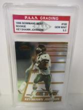 Keyshawn Johnson Jets 1996 Bowmans Best ROOKIE #180 graded PAAS Gem Mint 9.5