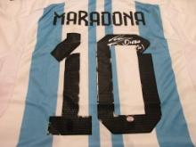 Diego Maradona of the Argentina signed autographed soccer jersey PAAS COA 160