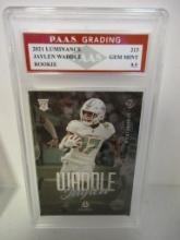 Jaylen Waddle Dolphins 2021 Luminance ROOKIE #213 graded PAAS Gem MInt 9.5