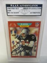 Bo Jackson of the Oakland Raiders signed autographed slabbed sportscard PAAS Holo 794