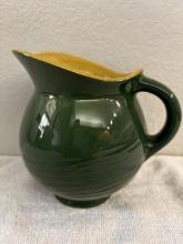 ROSEVILLE U.S.A. Vintage Mayfair Green Pottery W/ Handle - Stamped # 1105-8"