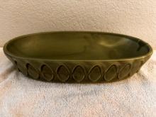 RED WING U.S.A. Vintage Pottery Dish 10" by 5" Green W/ Stamp