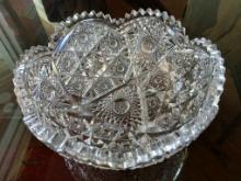 10" Roung 4" Deep Crystal Serving Dish / Crystal Bowl