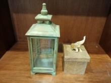 Office Decor / Lantern & Leather Box