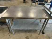 4' Stainless Steel Prep Table With Galvanized Legs And Undershelf