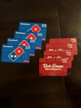 $200 Total Value - Bob Evans & Domino's