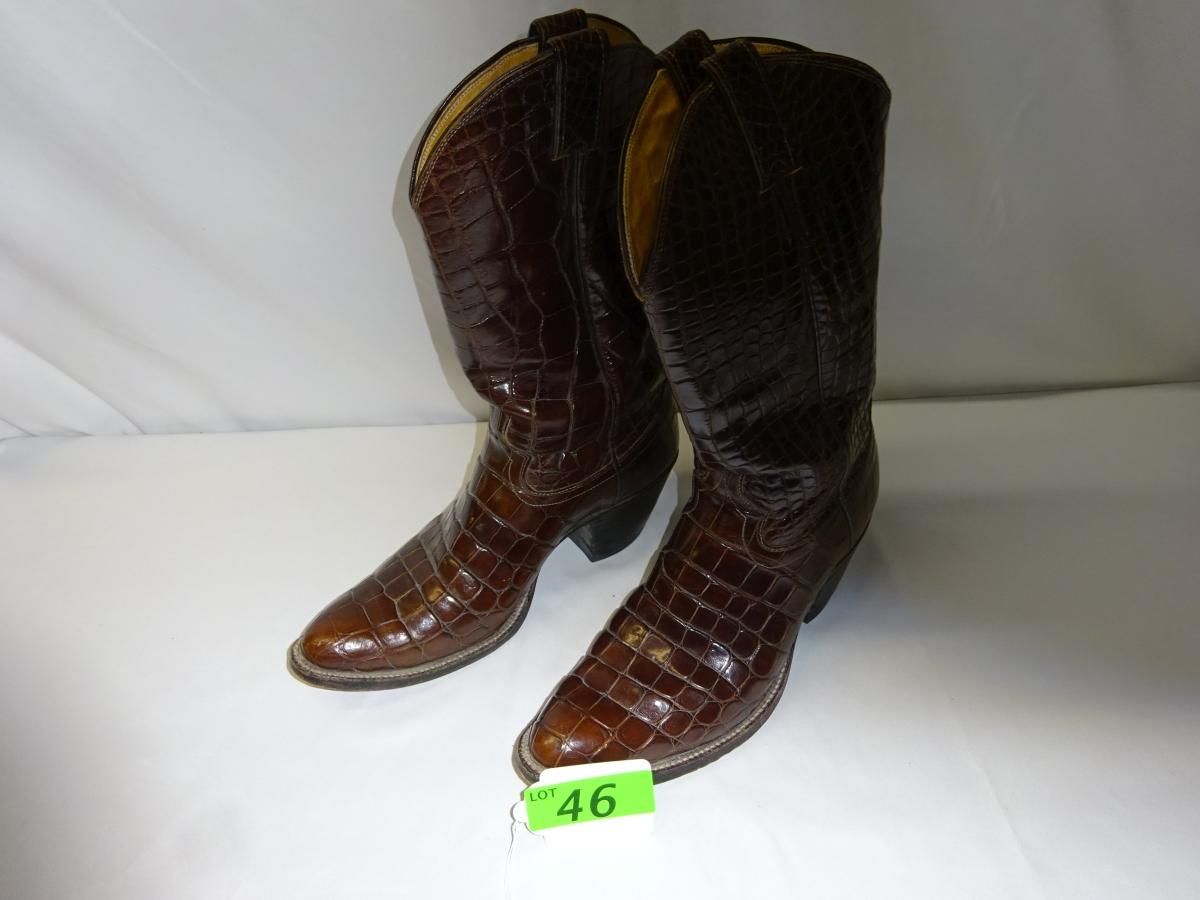 MEN'S JUSTIN ALLIGATOR BOOTS SIZE 10C