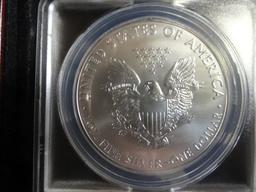 2011 ANACS MS70 SILVER EAGLE IN WOODEN DISPLAY BOX