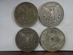 (4) F-VF MORGAN SILVER DOLLARS, 1899-O, 1900, 1901-O, 1902-O