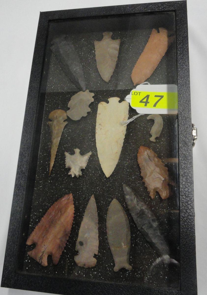 (13) VARIOUS MODERN INDIAN SPEAR POINTS AND OTHER ARTIFACTS