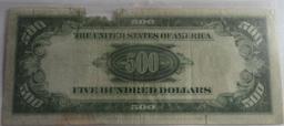 $500 FIVE HUNDRED DOLLAR BILL 1934A