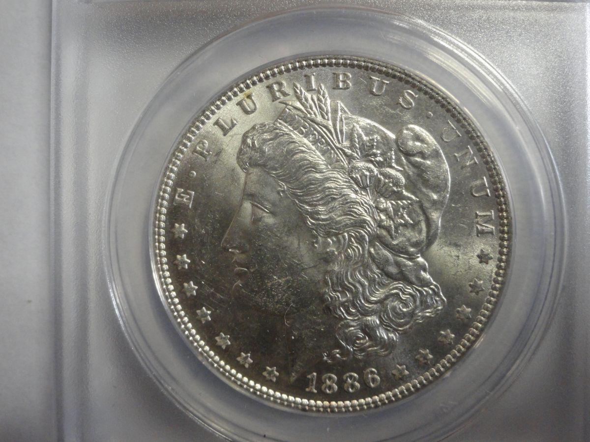 ANACS GRADED MS63 1886 MORGAN SILVER DOLLAR