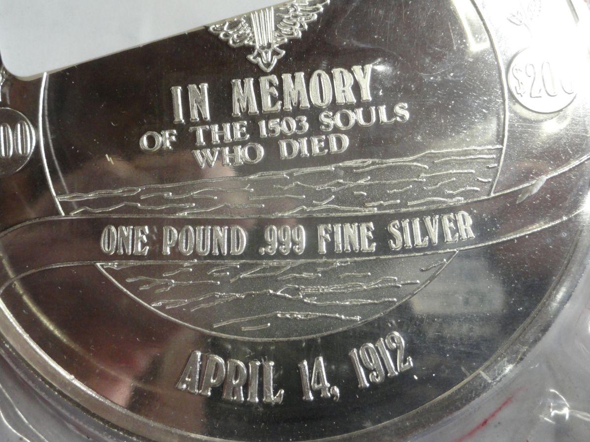 S.S. TITANIC, A SHIP TO REMEMBER ONE POUND .999 FINE SILVER