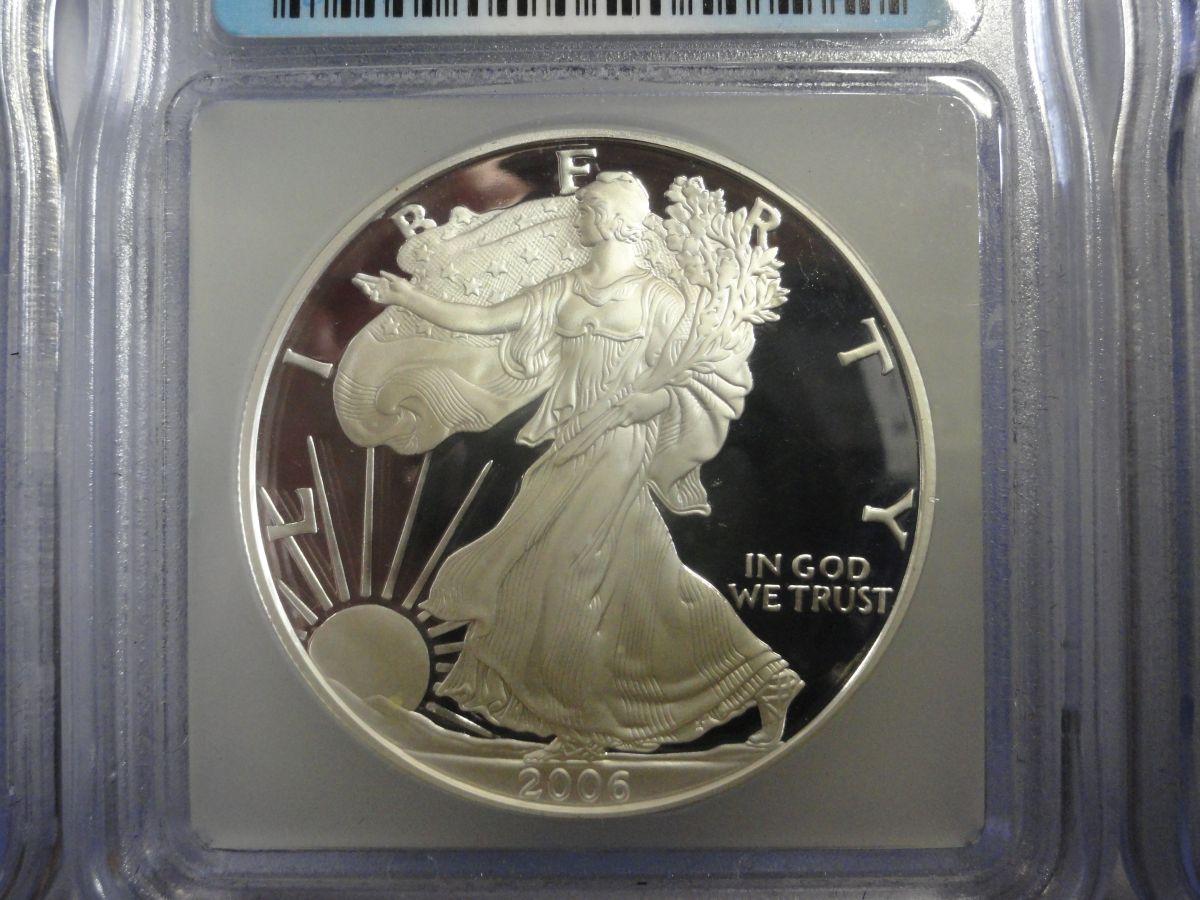 (3) 2006 ICG PROOF 69 20TH ANNIVERSARY SILVER AMERICAN EAGLE COINS