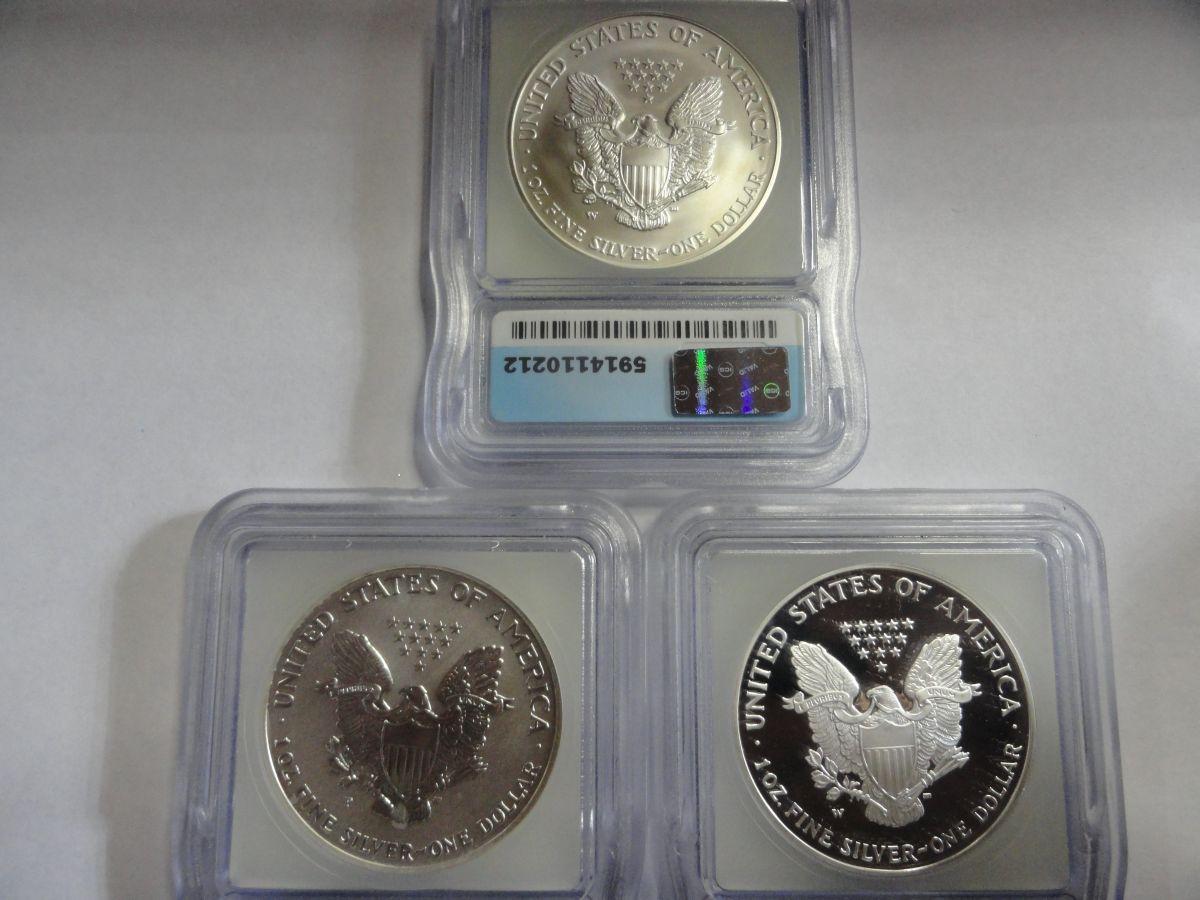 (3) 2006 ICG PROOF 69 20TH ANNIVERSARY SILVER AMERICAN EAGLE COINS